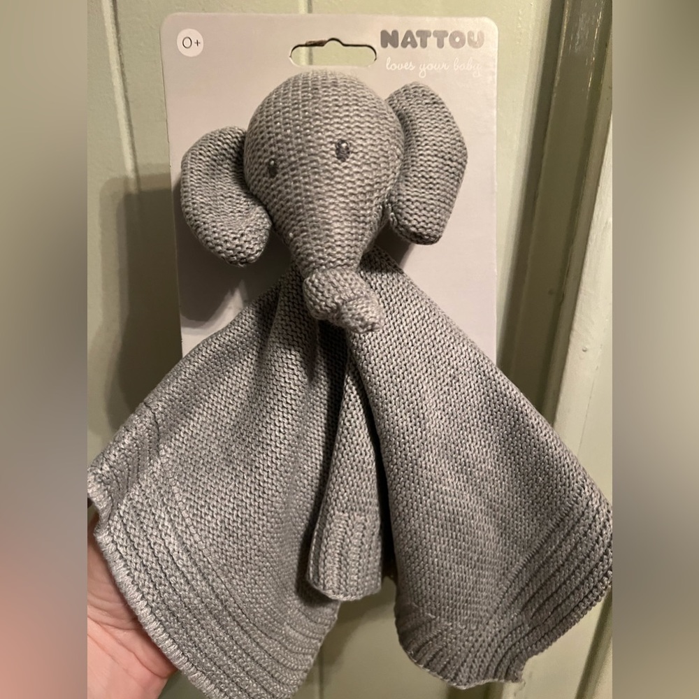 Nattou New With Tags Knitted Elephant Lovey Security Blanket